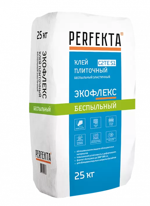 Клей плиточный Perfekta Экофлекс беспыльный, 25 кг в "Строй-Ресурсе" Клей плиточный Perfekta Экофлекс беспыльный, 25 кг купить в "Строй-Ресурсе"