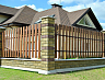 Забор BRICK Блок рядовой  венге купить в "Строй-Ресурсе"